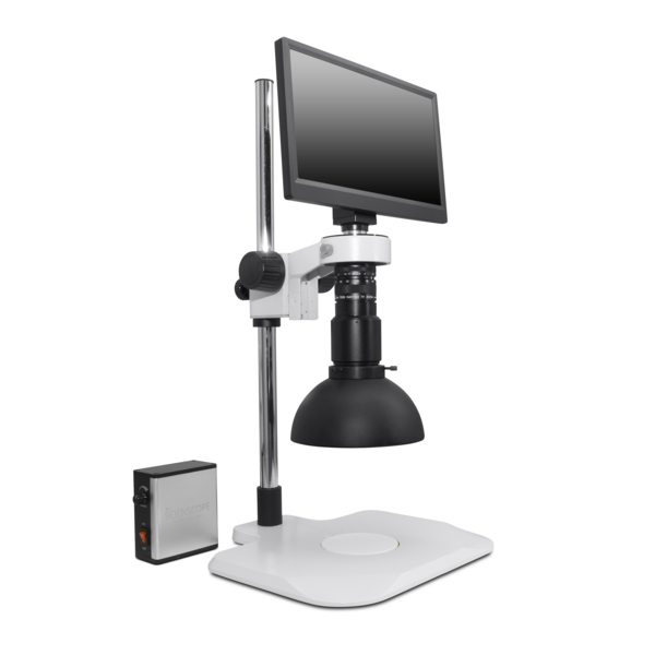Scienscope Macro Digital Inspection System With Dome LED Light On Lab Stand MAC3-PK1-DM